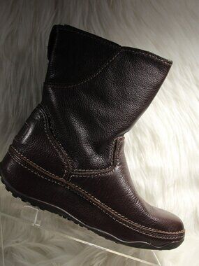 FitFlop Superboot Short Leather Chocolate Brown Boots US 8